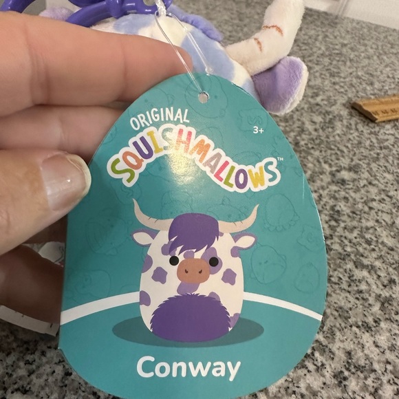 NWT 3” Conway cow Squishmallow clip - Picture 2 of 3